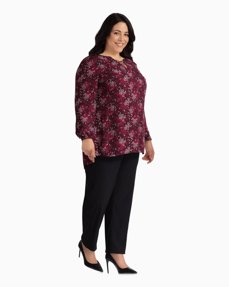 Plus size model with rectangle body shape wearing Robin Poet Sleeve Blouse by Prescott New York | Dia&Co | dia_product_style_image_id:112279